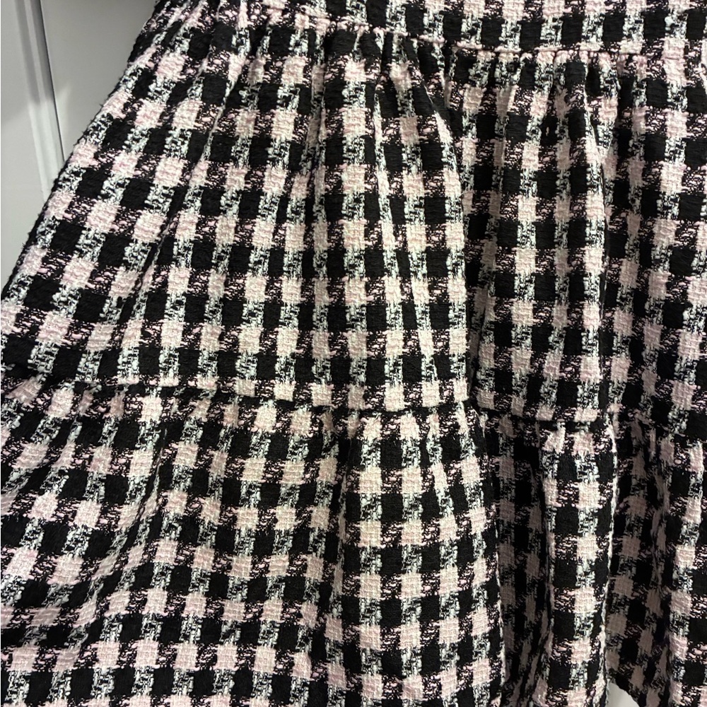 English Factory Pink and White Houndstooth Babydoll Dress - Picture 3 of 5